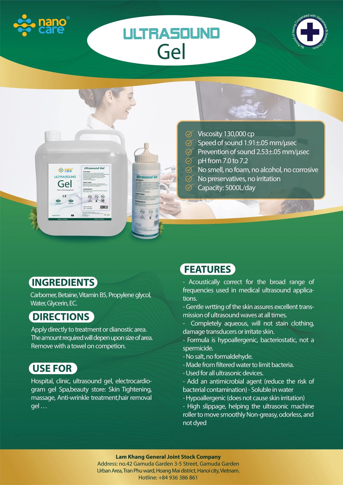 ultrasound gel medical product 5L good for skin everyone