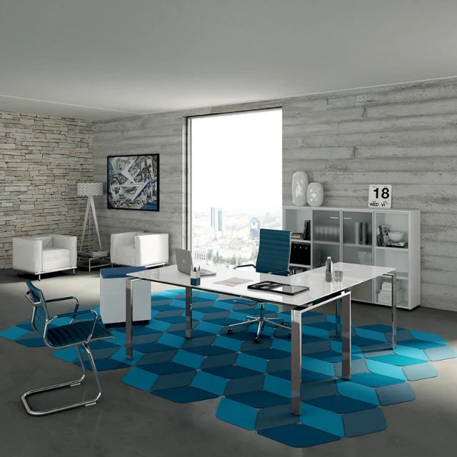 High Quality Square Meeting Table Cable Management Chrome 4/6 Seats Italy Design Office Office Furniture