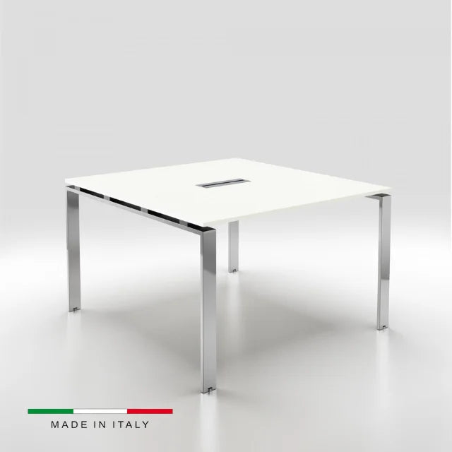 High Quality Square Meeting Table Cable Management Chrome 4/6 Seats Italy Design Office Office Furniture