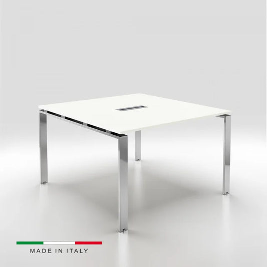High Quality Square Meeting Table Cable Management Chrome 4/6 Seats Italy Design Office Office Furniture