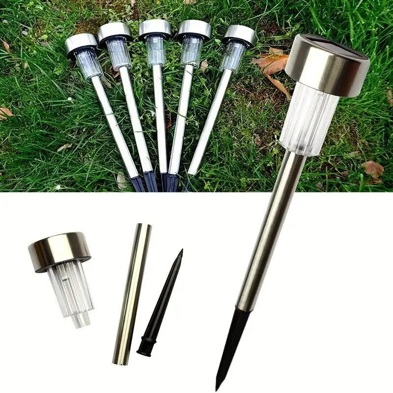 Warm White Solar Light Stainless Steel LED Landscape Lighting Powered Outdoor Solar Garden Lights For Pathway