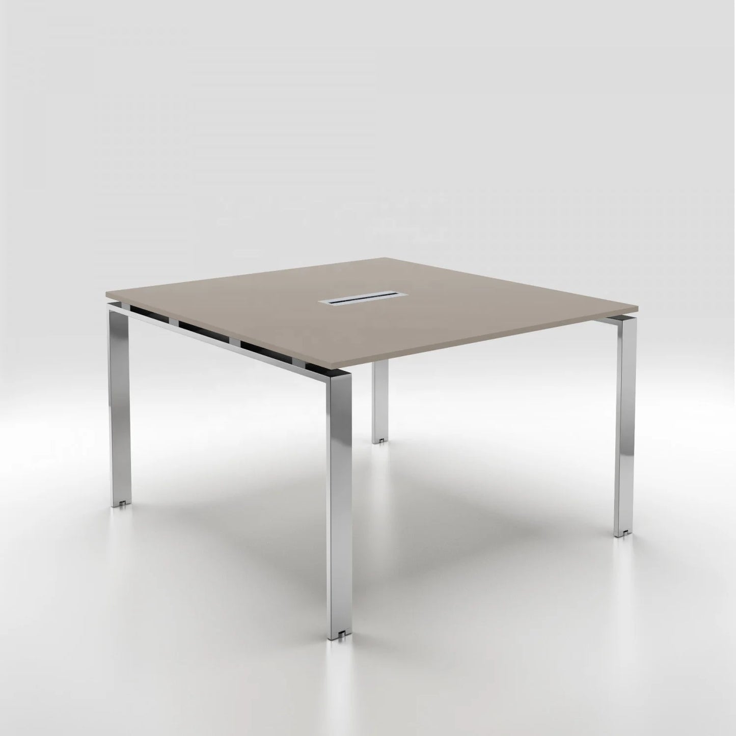 High Quality Square Meeting Table Cable Management Chrome 4/6 Seats Italy Design Office Office Furniture