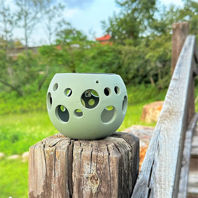 Outdoor Solar Ceramic Hollow Ball Lamp Rechargeable Garden Lights For Party Home Yard Patio Decorations
