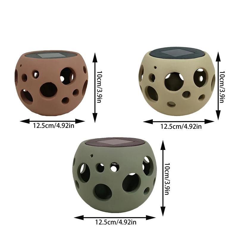 Outdoor Solar Ceramic Hollow Ball Lamp Rechargeable Garden Lights For Party Home Yard Patio Decorations