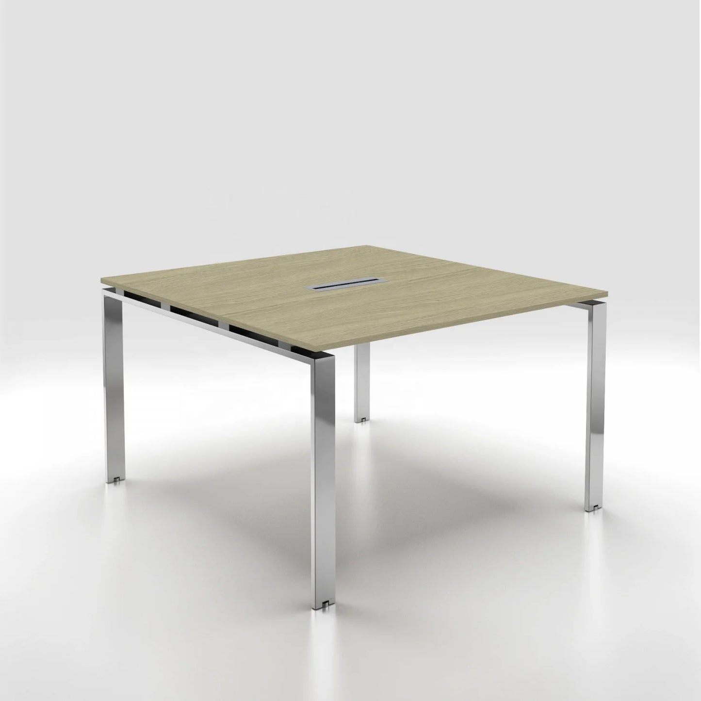 High Quality Square Meeting Table Cable Management Chrome 4/6 Seats Italy Design Office Office Furniture