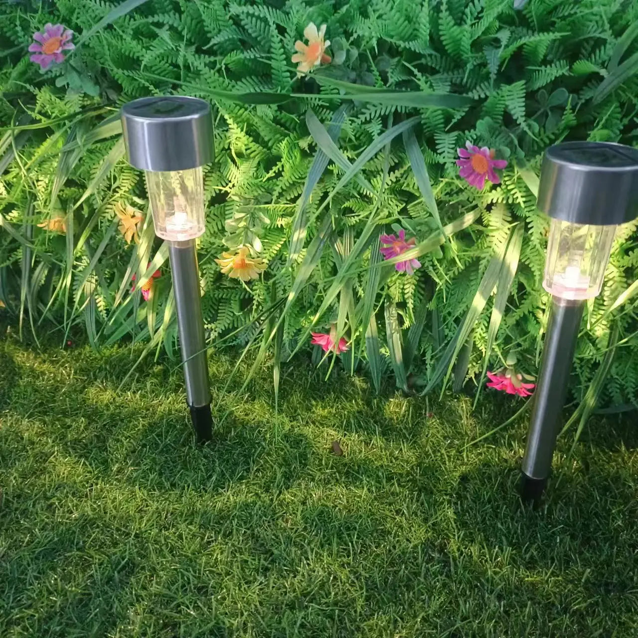 Warm White Solar Light Stainless Steel LED Landscape Lighting Powered Outdoor Solar Garden Lights For Pathway
