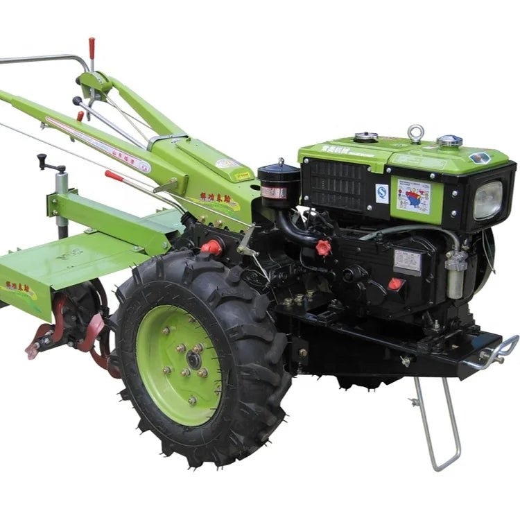 cheap price 12hp china diesel two wheel hand walking tractor with rotary tiller farm machinery 13hp walking tractor