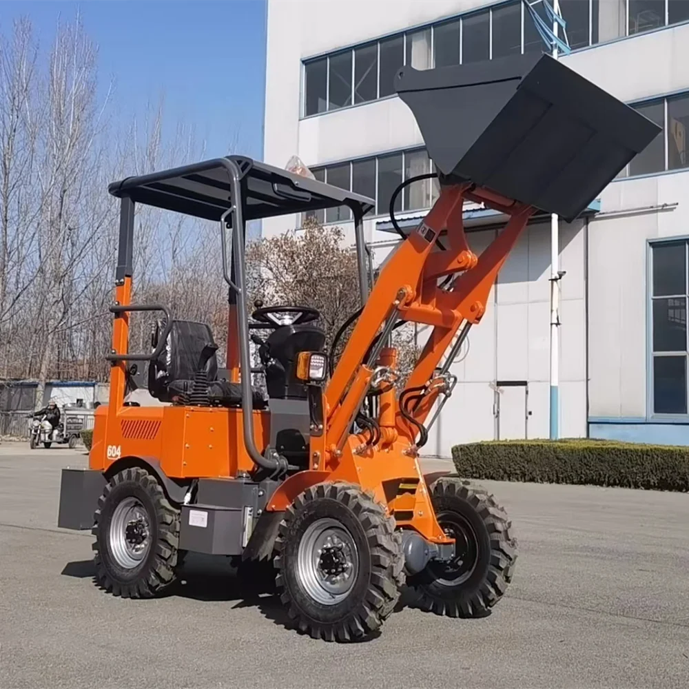 Electric mini loader 4x4 4wd micro battery wheel loader 500kg 1000kg capacity