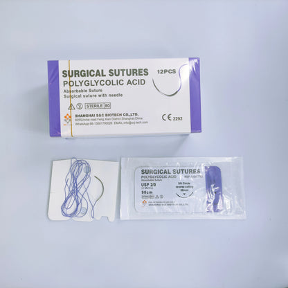 Veterinary suture with needle Pet Suture kit PGA/pdo/silk/nylon/catgut Sterile Surgical Suture for Veterinary