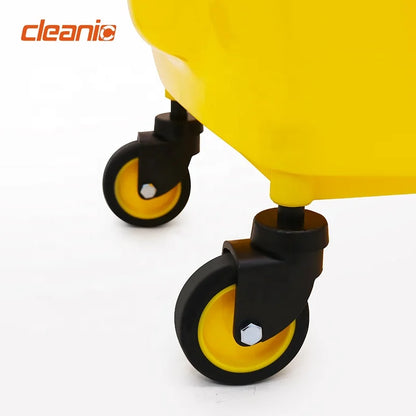 Hotel hospital janitorial supplies industrial mop bucket with side press wringer and wheels for floor cleaning