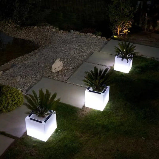 large illuminated outdoor vases 40*40*40 Home decorative garden light Large Pot Colors Change Warm White Garden Led Flower Pot