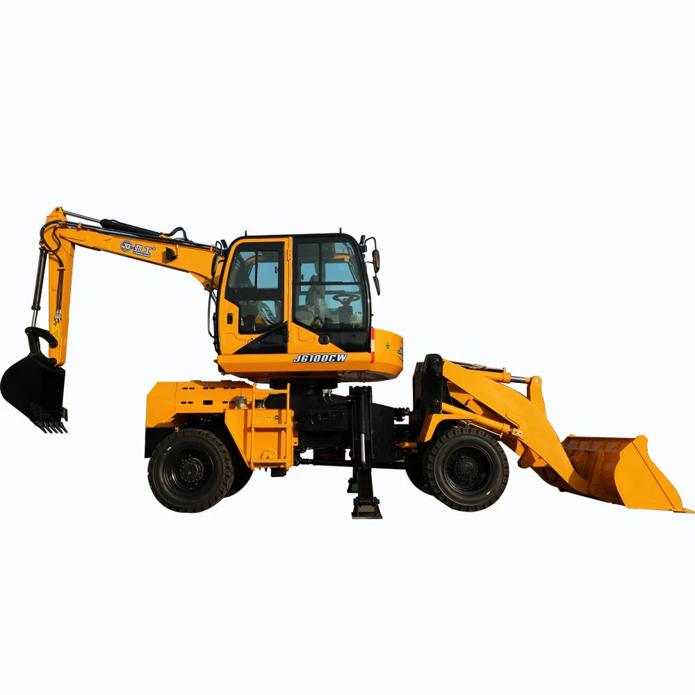 Jinggong Manufacturer Backhoe Excavator Machine 4x4 Back Hoe Wheel Loader For Sale