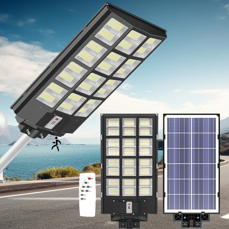 1200W 1500W 2000W Solar Street Lamp Ultra-high Power Outdoor ABS PC Large Capacity Battery All In One Solar LED Street Light