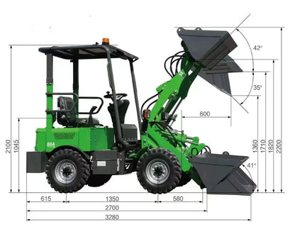 Skid Steer Loader Electric Hydraulic 300KG 400KG 500KG Mini Wheel Electric Front End Loader