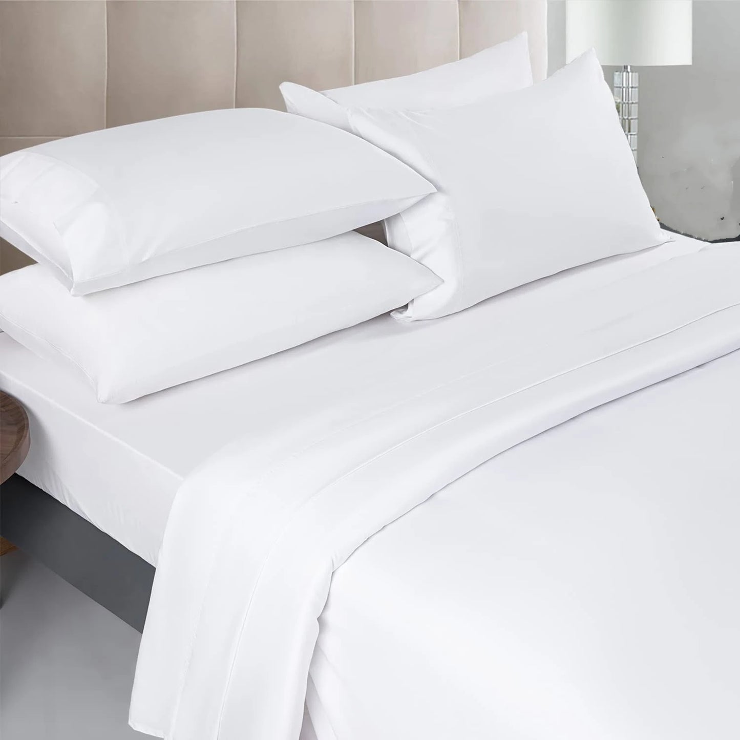 Wholesale Five Star Hotel Luxury White Bedding Set 100% cotton Bed Sheet set