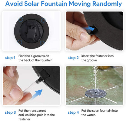 Solar Fountain, Solar Powered Bird Bath Fountain Pump 1.4W Solar Panel Kit Water Pump,Outdoor Watering Submersible Pump for Pond