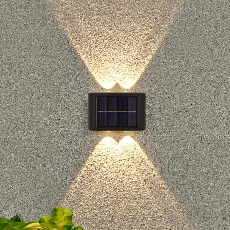 Hot sale IP65 waterproof polysilicon solar panel white light warm light up and down light source solar LED wall lamp hotel