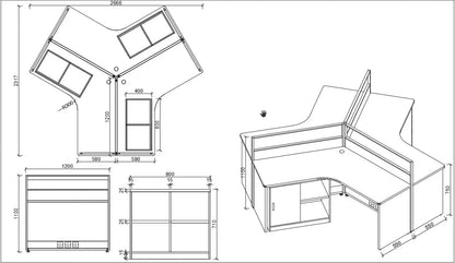 Foshan Factory  Modern Office 2 4 Person Tables Cubicle Staff Modular Luxury Workstation Desk Partition Office Furniture