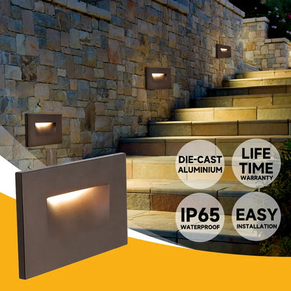 Modern Horizontal IP65 Waterproof Indoor Outdoor Home Bedroom Corridor Hallway Wall Led Step Stair Light