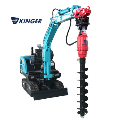 Mini excavator skid steer backhoe loader attachments hydraulic earth auger drilling for ground hole drilling