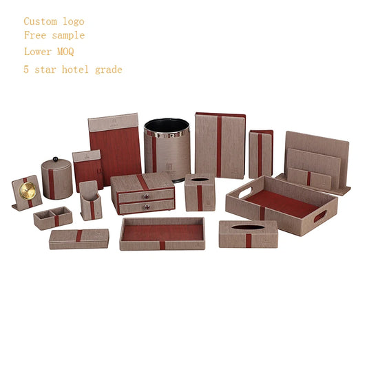 Custom Logo Luxury 5 Star Hotel Products Room Accessories Eco Friendly Full Set Hotel Supplies Hotel Amenities Set