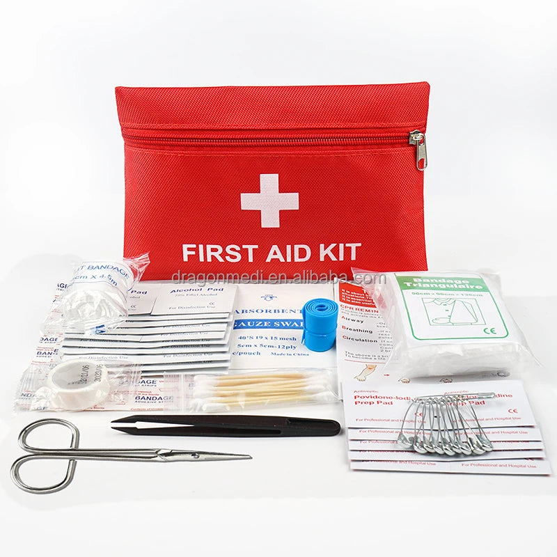 Best selling CE approved medical supplies small size promotional pouch mini family first aid kit small pack