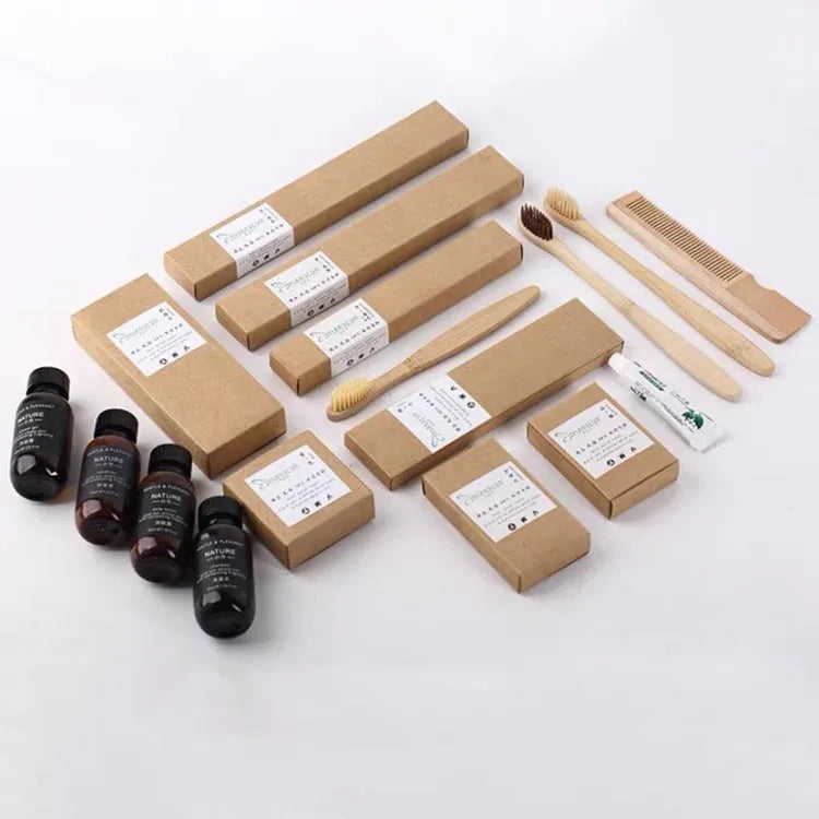 Factory direct sale wholesale eco friendly bamboo toiletry kit hotel for hotel guest