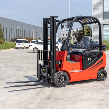 New Energy Four Wheel Stacker Environmentally Friendly 4X4 Seat Mounted 2ton Electric Hydraulic Forklift With Certification