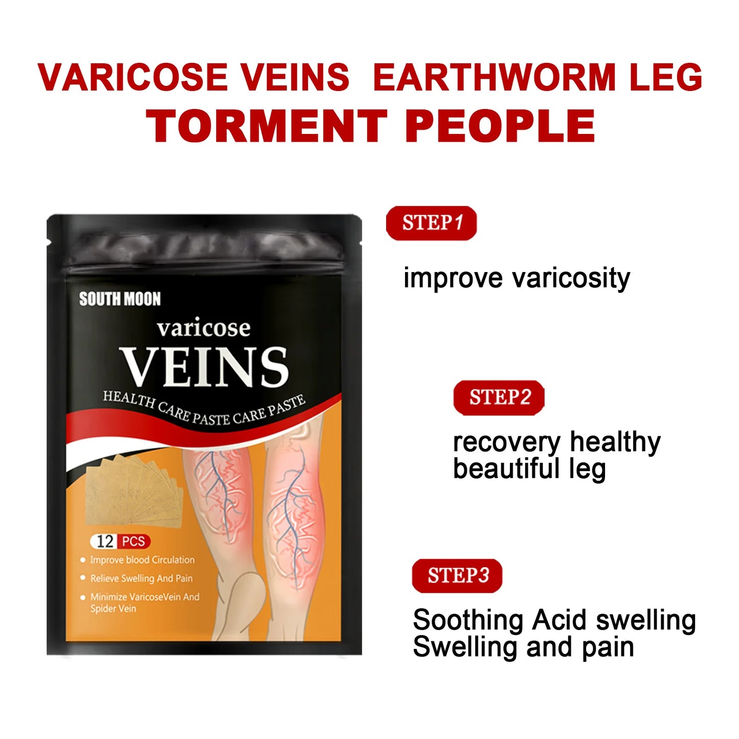 Varicose Veins Patch Treatment For Varicose Veins Vasculitis Phlebitis Spider Leg Medical Patch Angiitis Removal Patch