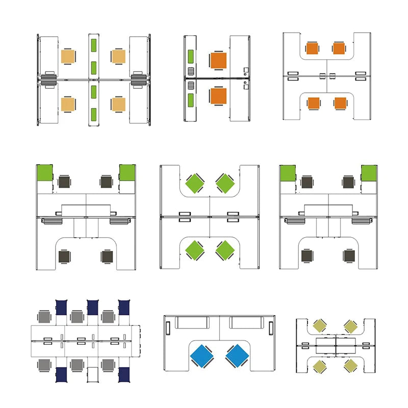 Modern office modular set cubicle frame furniture workstations desk partition