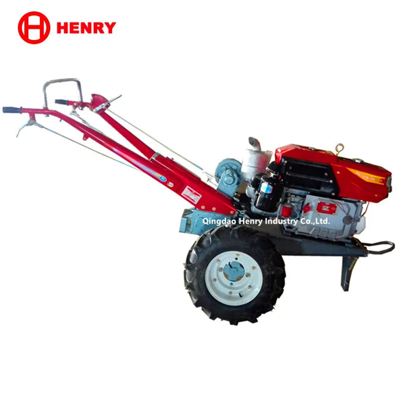 Hot sale HENRY popular top quality 10-22HP two wheel hand walking tractor with rotary tiller