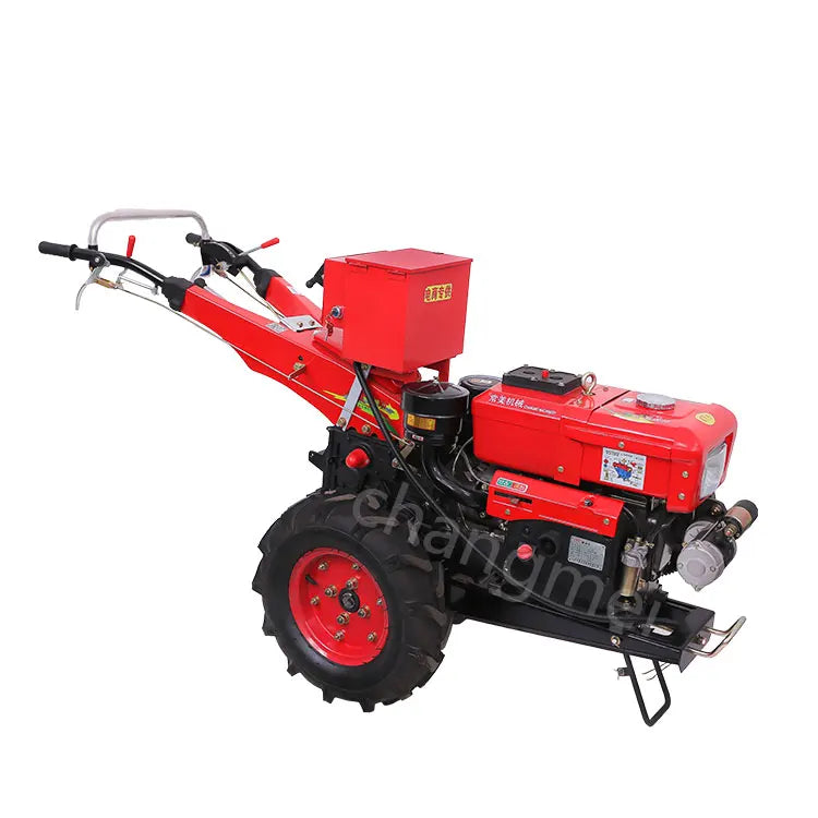 cheap price 12hp china diesel two wheel hand walking tractor with rotary tiller farm machinery 13hp walking tractor