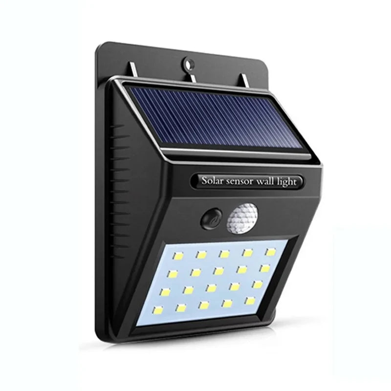 20 LED Solar Motion Sensor Wall Light 1 Mode Simple Operation Wireless Security IP64 Waterproof Light For Front Door Backyard