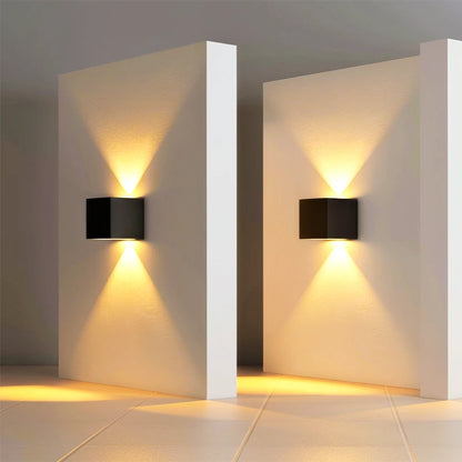 Modern Simplicity LED Wall Mount lamp Up Down Cube Outdoor Fixtures Decor Indoor Bedroom Rechargeable Sensor Battery Wall Light