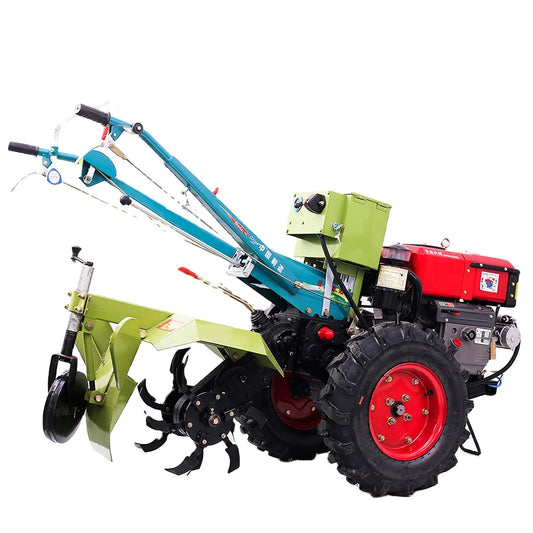 cheap price 12hp china diesel two wheel hand walking tractor with rotary tiller farm machinery 13hp walking tractor