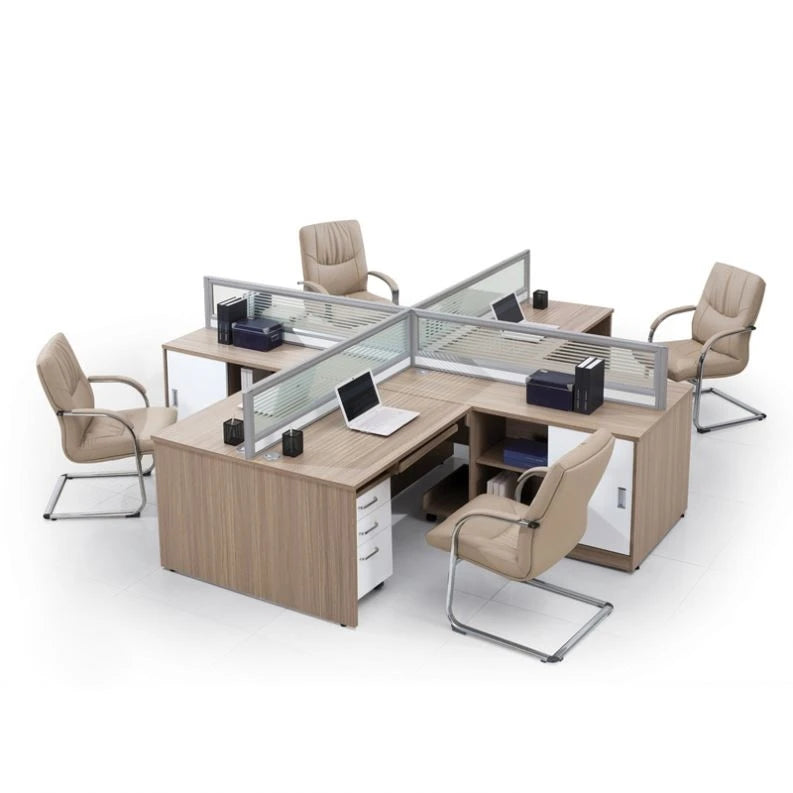 Foshan Factory  Modern Office 2 4 Person Tables Cubicle Staff Modular Luxury Workstation Desk Partition Office Furniture