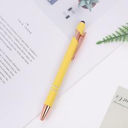 Golden Rose Stylus Ball Pen Soft Touch Rubber Pen With Customized Logo Printing