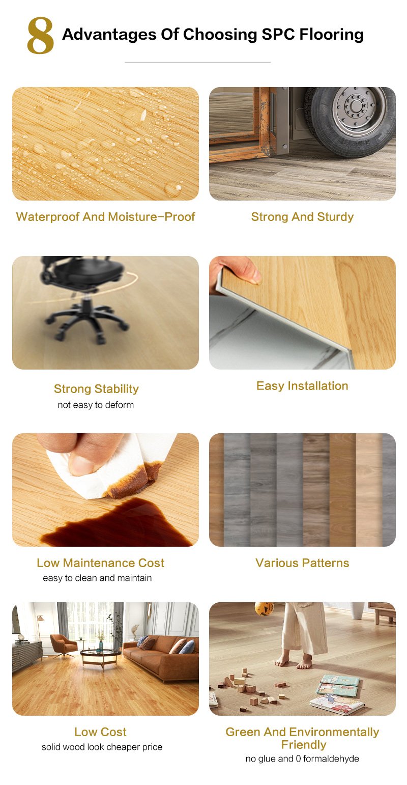 Easy Install Piso Laminado 8mm Flooring SPC Click Plank Vinyl Flooring