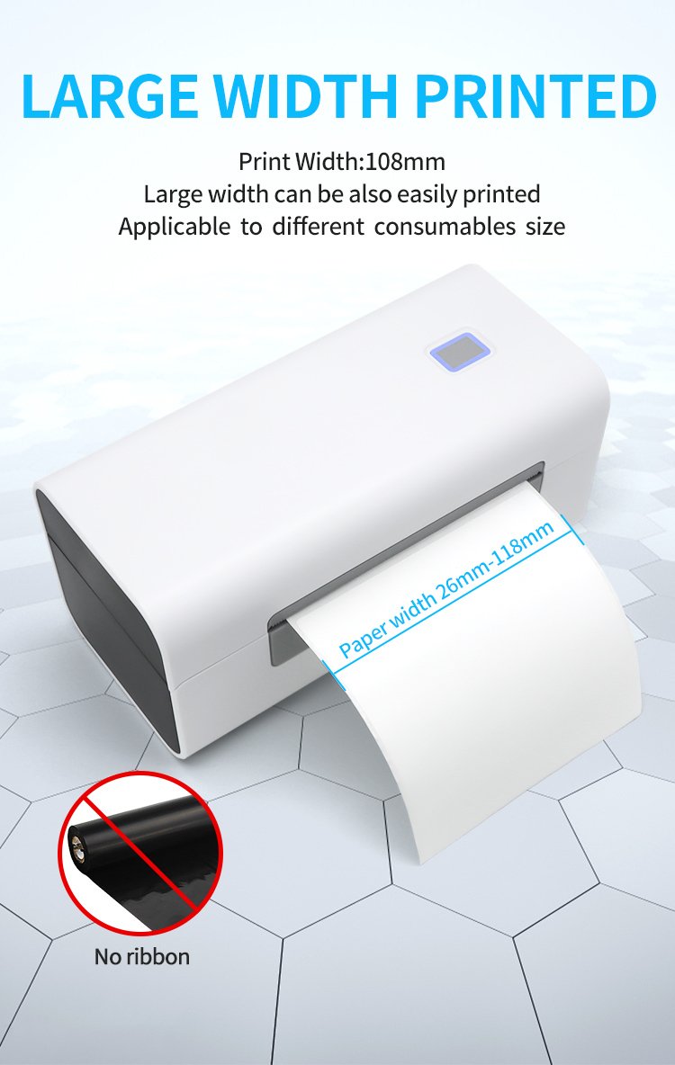 Factory Price Portable Desktop Shipping Waybill Printer Machine 4x6 Sticker Roll Thermal Transfer Barcode Label Printer