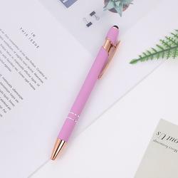 Golden Rose Stylus Ball Pen Soft Touch Rubber Pen With Customized Logo Printing