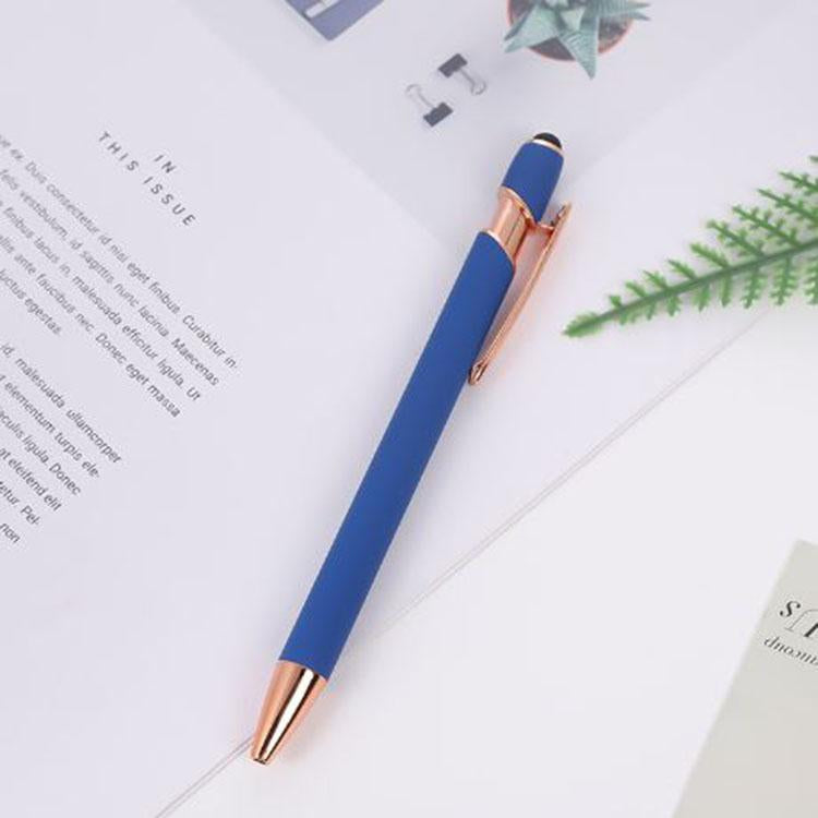 Golden Rose Stylus Ball Pen Soft Touch Rubber Pen With Customized Logo Printing