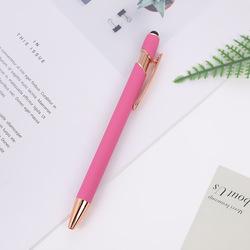 Golden Rose Stylus Ball Pen Soft Touch Rubber Pen With Customized Logo Printing