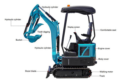 Free Shipping EPA Excavator 3.5 Ton  Crawler Digger Farm Used Minibagger 1 Ton Mini Excavator Machine For Sale