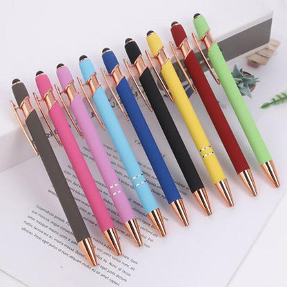 Golden Rose Stylus Ball Pen Soft Touch Rubber Pen With Customized Logo Printing