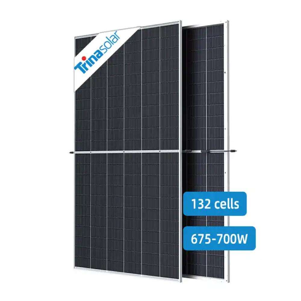 Trina Vertex Panel Solar N Type 600W 650W 670W 700W Bifacial Solar Panels Half Cut Panneau Solaire Trina