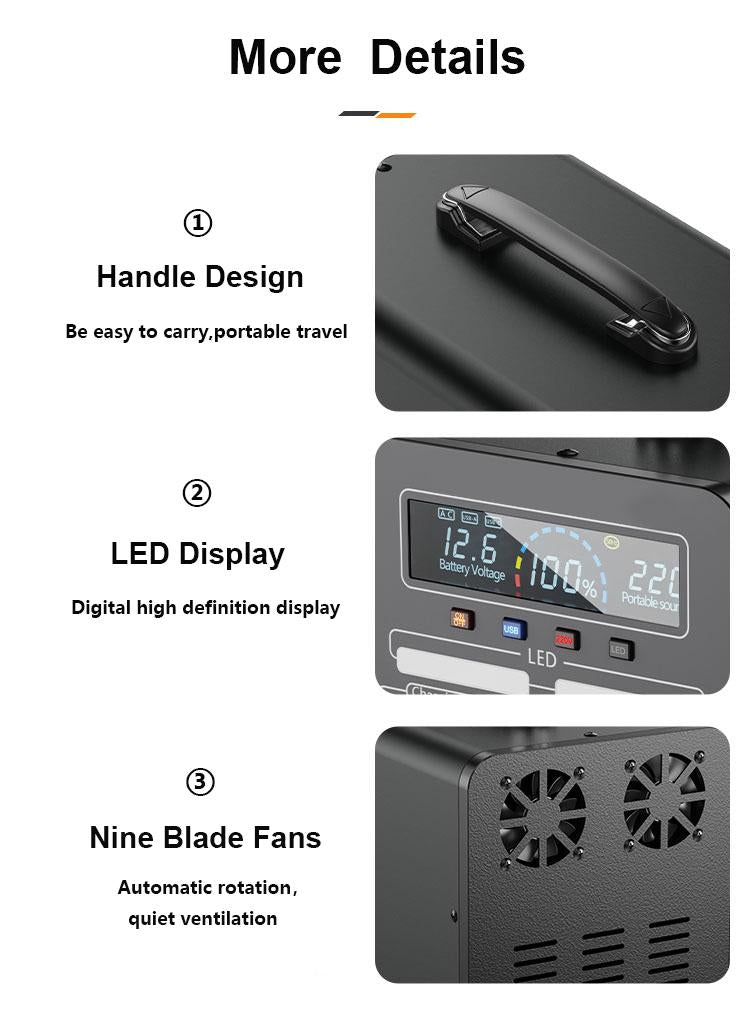 Outdoor solar generator portable ups power supply station generator system power banks 50000mah capacity