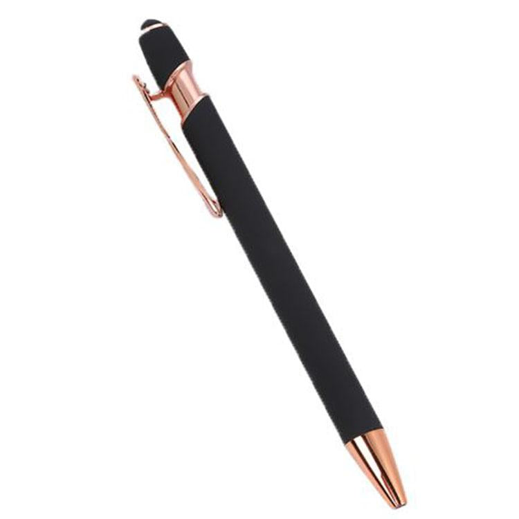 Golden Rose Stylus Ball Pen Soft Touch Rubber Pen With Customized Logo Printing