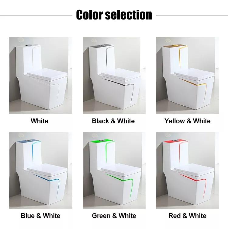 Modern sanitary ware water closet bathroom square water closet ceramic commode color square toilet bowl one piece wc toilet