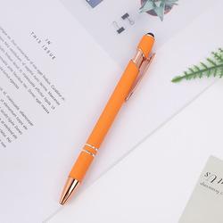 Golden Rose Stylus Ball Pen Soft Touch Rubber Pen With Customized Logo Printing