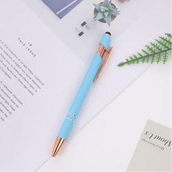 Golden Rose Stylus Ball Pen Soft Touch Rubber Pen With Customized Logo Printing